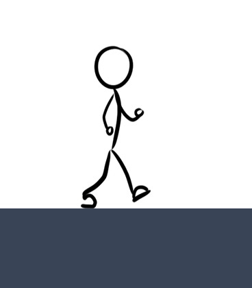Dibujo animado de Muñeco en forma de alambre y caminando